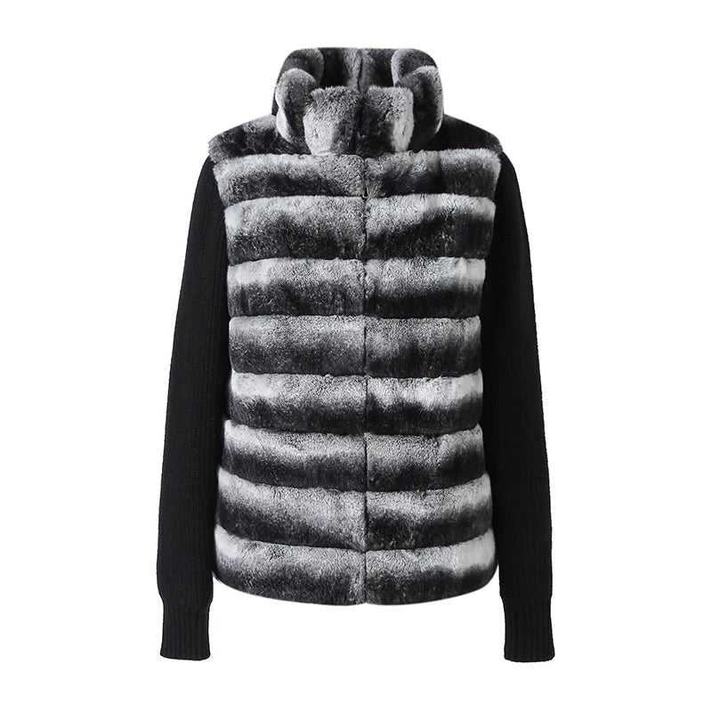 Frost Knit Coat, black pearl