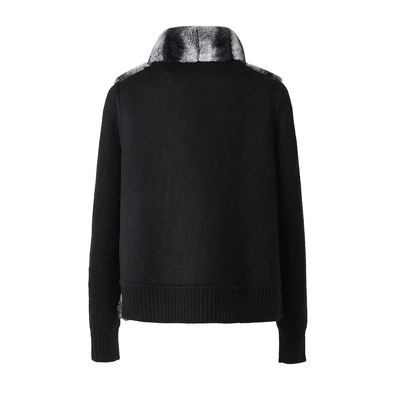 Frost Knit Coat, black pearl