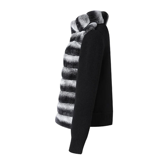 Frost Knit Coat, black pearl