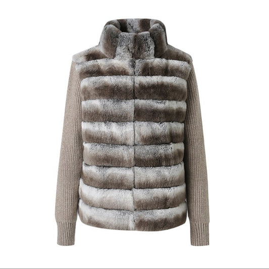 Frost Knit Coat, oatmeal hue